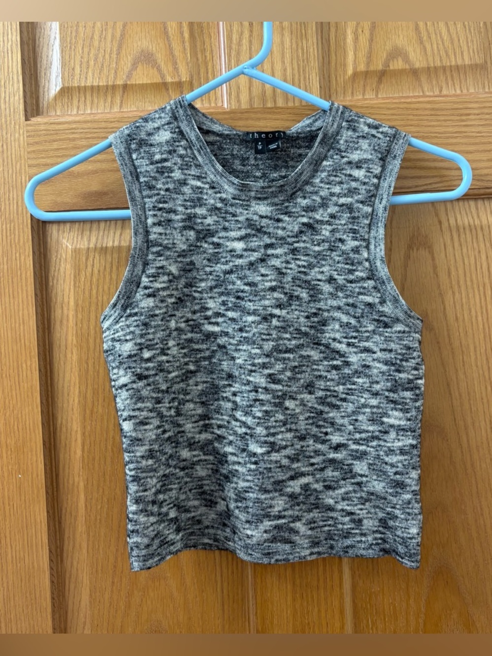 THEORY Size P/TP Wool Cropped Sweater Top in Grey